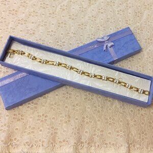 NEW EMMA JAMES Clear Crystal Gold Plated  Bracelet Women's Jewelry Gifts